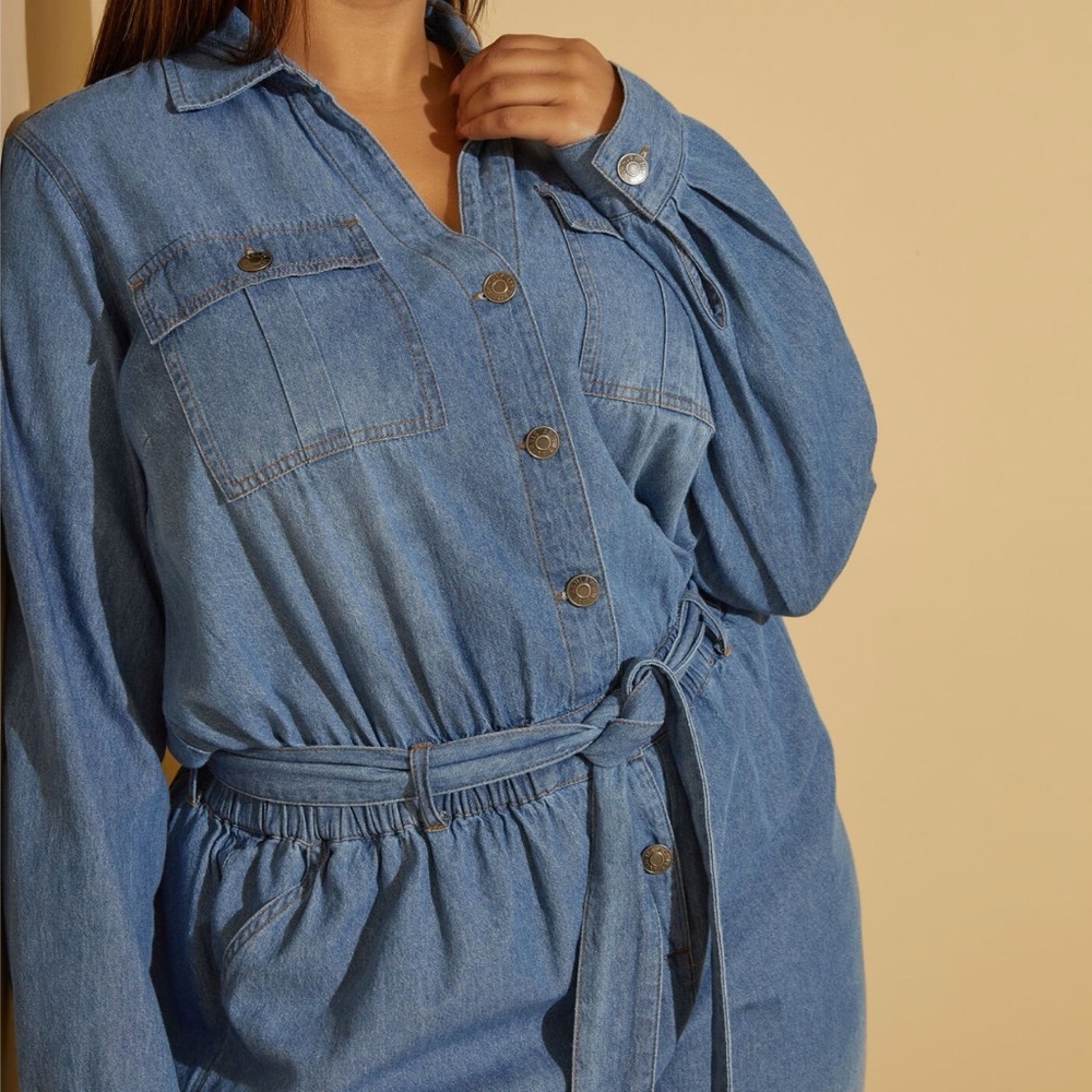 Brand New Denim Joggers Jumpsuit Size 36 - Picture 5 of 16